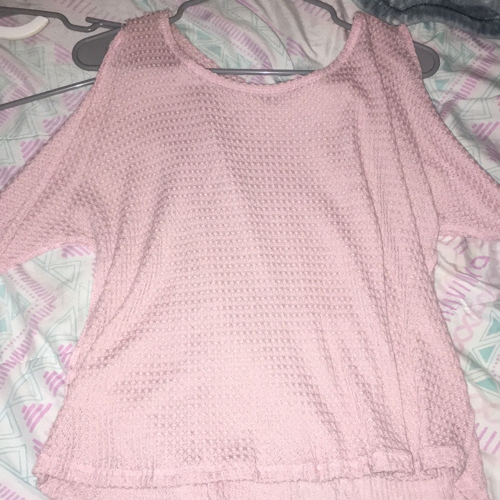 Dusty pink off the shoulder top